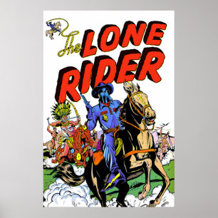 Einsamer Reiter und Apache Vintage Comics Poster