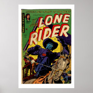 Einsamer Reiter Vintage-Comic-Cover-Poster Poster