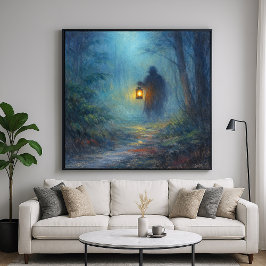 Einsamer Wanderer - Pastellmalerei-Stil Kunst Poster