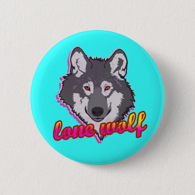 Einsamer Wolf, Achtzigerjahre Art! Button (Vorderseite)