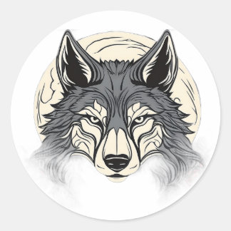 Einsamer Wolf-Aufkleber Runder Aufkleber