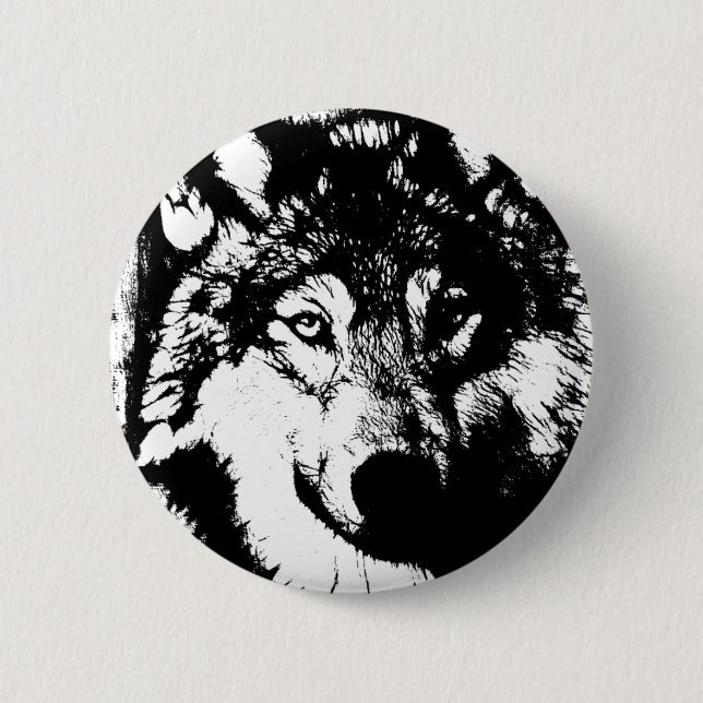 Einsamer Wolf Button (Vorderseite)