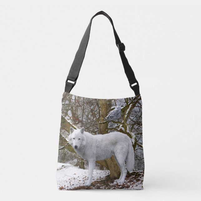 "Einsamer Wolf" Crossbody Tasche (Vorderseite)