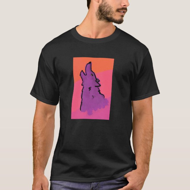 Einsamer Wolf Druck T-Shirt (Vorderseite)