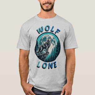 Einsamer Wolf heult zum Mond T-Shirt