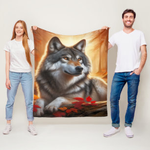 Einsamer Wolf im Wald: Einsamkeit mitten in der Na Fleecedecke