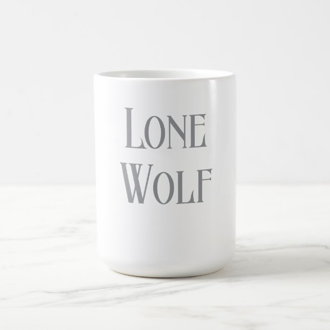 Einsamer Wolf Männlicher Sigma Moderne Minimalist Kaffeetasse (Mittel)