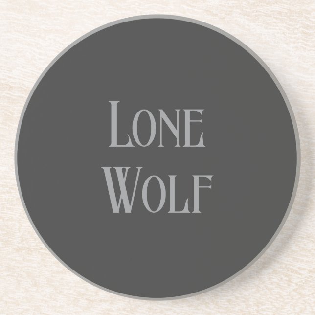 Einsamer Wolf Männlicher Sigma Moderne Minimalisti Getränkeuntersetzer (Vorne)