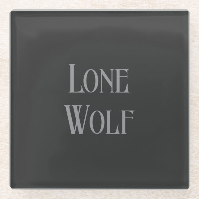Einsamer Wolf Männlicher Sigma Moderne Minimalisti Glasuntersetzer (Vorderseite)
