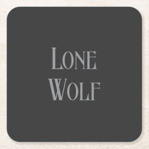 Einsamer Wolf Männlicher Sigma Moderne Minimalisti Rechteckiger Pappuntersetzer