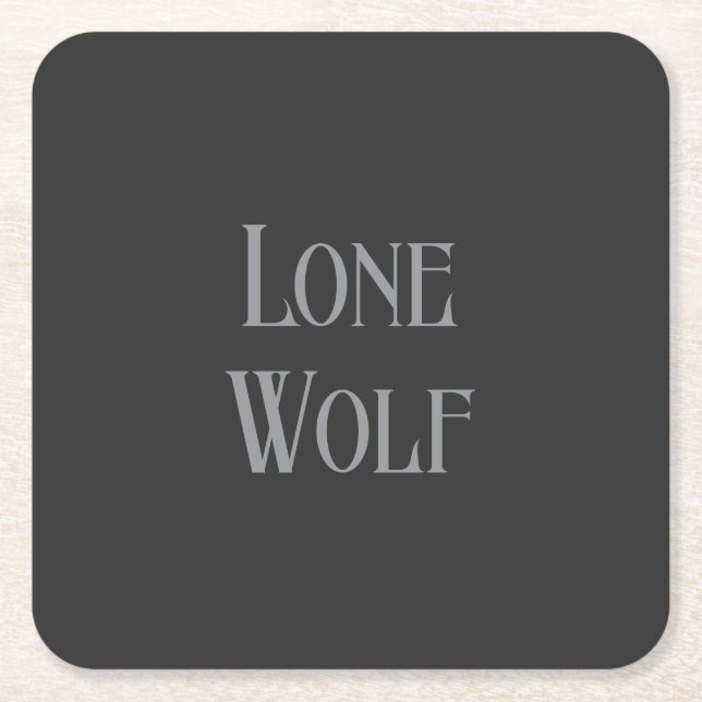 Einsamer Wolf Männlicher Sigma Moderne Minimalisti Rechteckiger Pappuntersetzer (Vorderseite)
