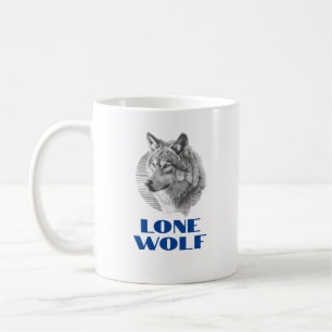 "Einsamer Wolf" oder Ihre Nachricht, Grauer Wolf, Kaffeetasse