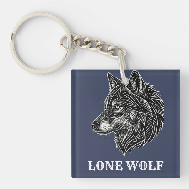 EINSAMER WOLF SCHLÜSSELANHÄNGER (Vorderseite)