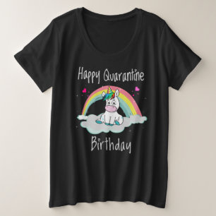 Einsames Geburtstags-Einhorn Regenbogen Große Größe T-Shirt
