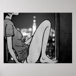 Einsames Gedanken-Plakat Poster