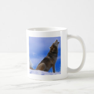 Einsames Heulen gefährdeter grauer Wolf Tasse