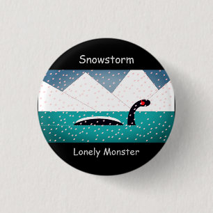 Einsames Monster-Cartoon-Abzeichen (1,25") Button