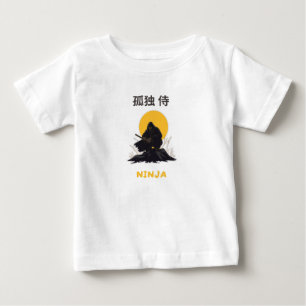 Einsames Ninja-Samurai-Kunstdesign Baby T-shirt