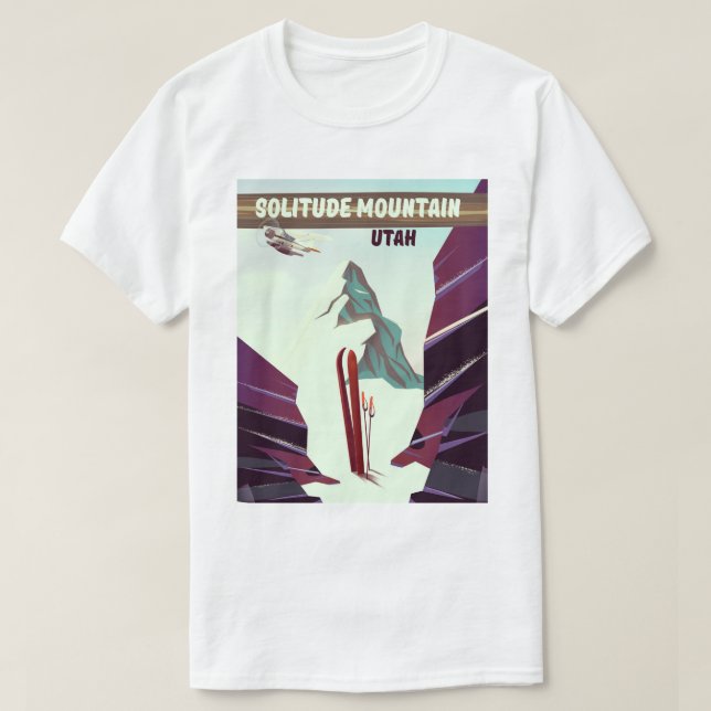 Einsamkeit Berg Utah Vintage Reiseplakat. T-Shirt (Design vorne)