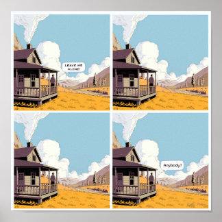 Einsamkeit Cartoon Poster Wand an Wand Kunst