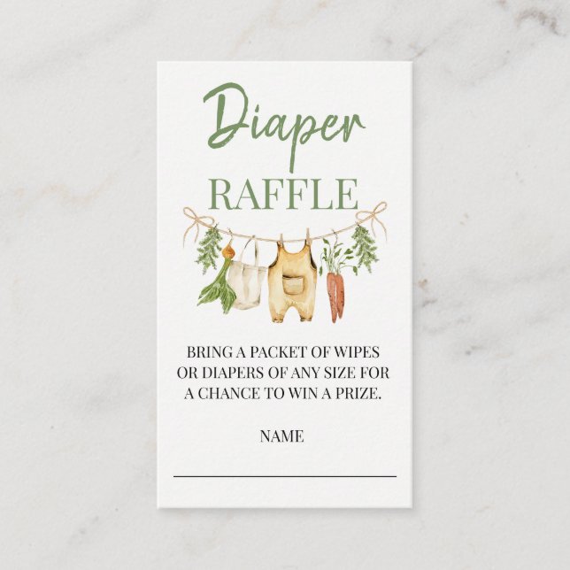 Einsatz für lokale Baby Shower Windel-Raffel Begleitkarte (Vorderseite)