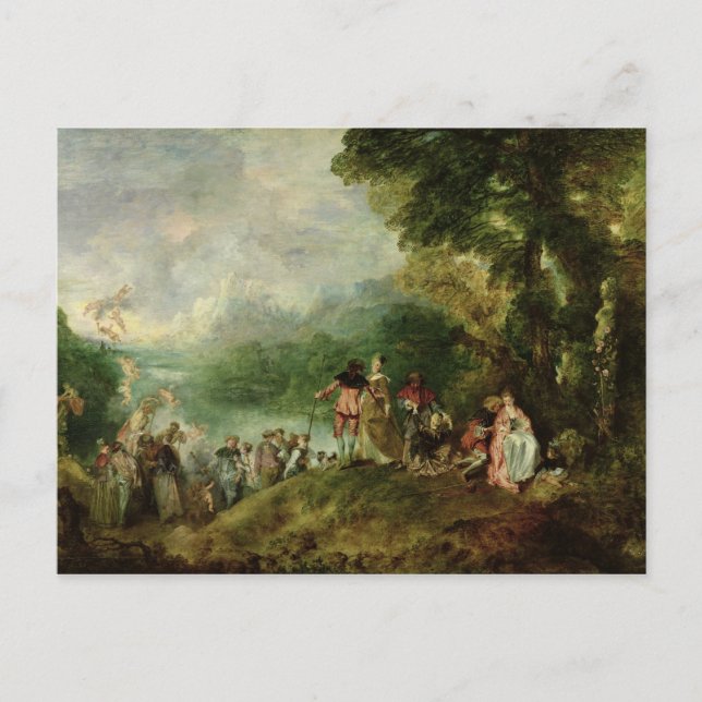 Einschiffung für Cythera, 1717 Postkarte (Vorderseite)