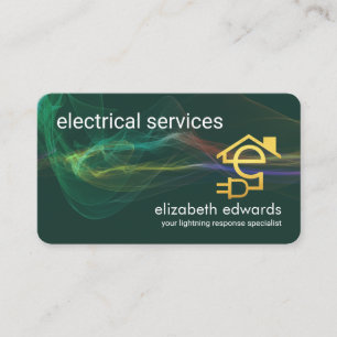 Einschlagende elektrische Blitzkraft versorgt den  Visitenkarte