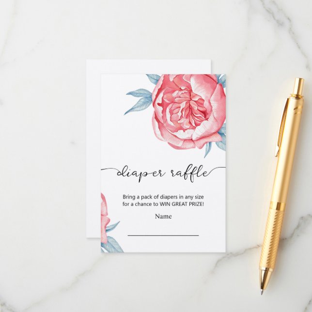 Einschließende Card-Verlosung für Babydusche. Begleitkarte (Vorderseite/Rückseite Beispiel)