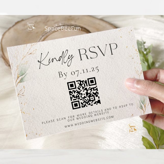 Einschließung des QR-Codes für die Hochzeitsstiftu Mitteilungskarte (Wedding RSVP card, minimalist RSVP enclosure, QR code wedding invitation, modern wedding stationery,)