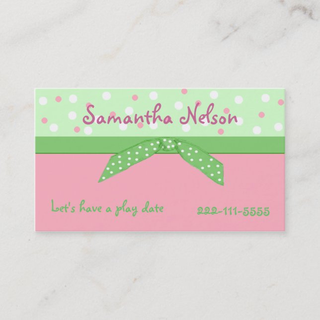 Einschließungskarte des stilvollen Mädchens Telefonnummerkarte (Vorderseite)