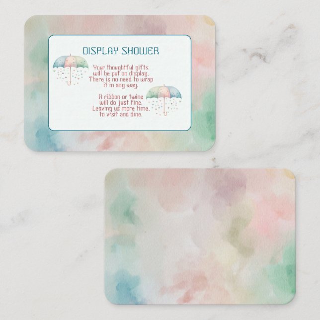 Einschließungskarte für Mädchen und Jungen Begleitkarte (Vorne/Hinten)