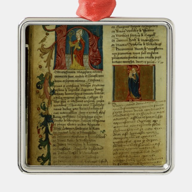 Einschreibung Martins Luthers Silbernes Ornament (Vorne)