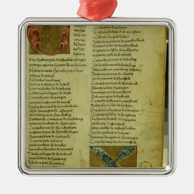 Einschreibungsblatt Martins Luthers Silbernes Ornament (Vorne)