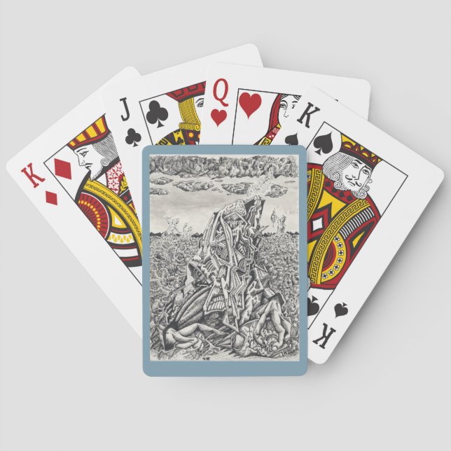 Einschüchterung, zeichnend klassische Spielkarten  (Rückseite)