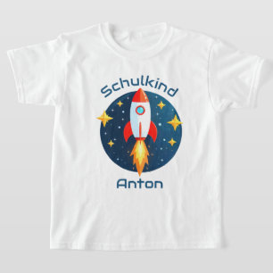 Einschulung - Rakete gelbe Sterne - Schulkind   T-Shirt