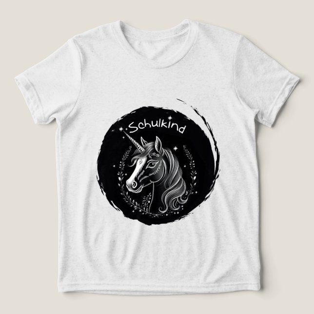 Einschulung - Schulkind - Einhorn mit Sternchen | Tri-Blend Shirt (Design Vorderseite)