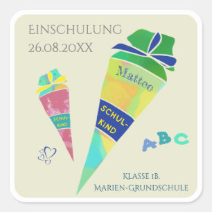 Einschulung Schulkind Inhalt Schultüte Sticker