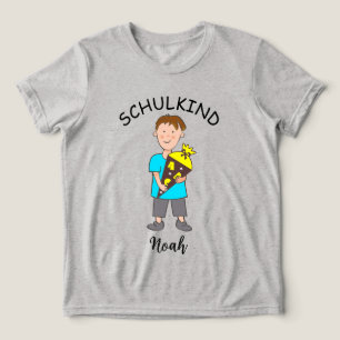 Einschulung Schulkind - Junge mit Schultüte 3 Tri-Blend Shirt