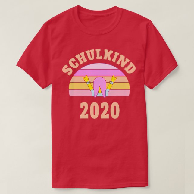 Einschulung von Schülern mit Kinderrock T-Shirt (Design vorne)