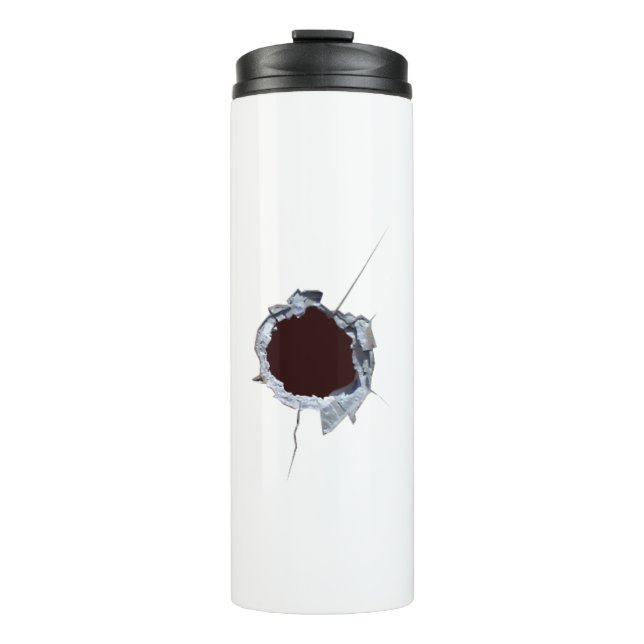 Einschussloch Thermosbecher (Vorderseite)