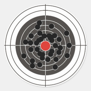 Einschusslöcher im Ziel - aber nicht im Bullauge! Runder Aufkleber
