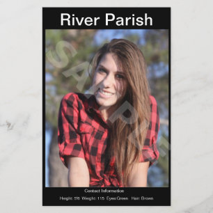 Einseitige Modell-Kopfschuss-Comp/Zed-Karte Flyer