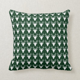 Einseitige weiße Rotwild-grünes/weißes Kissen