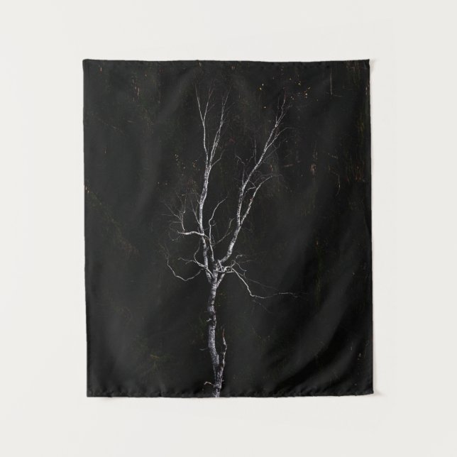 Einseitiger weißer Baum Wandteppich (Vorderseite)