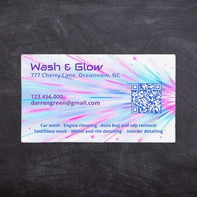 Einseitiges Auto, das QR wascht Visitenkarte (Car Detailing Cards)