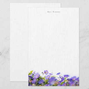 (Einseitiges) Elegantes florales personalisiertes Briefpapier