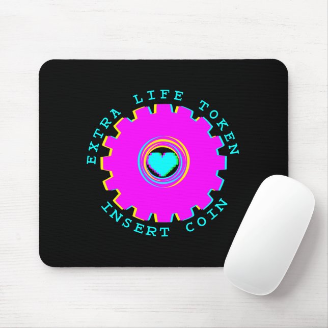 Einsetzen Münze Retro-Arcade Extra Leben Gamer-Her Mousepad (Mit Mouse)