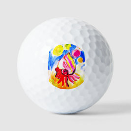 Einsiedlerkrebs-Wasserfarben-Spaß Golfball