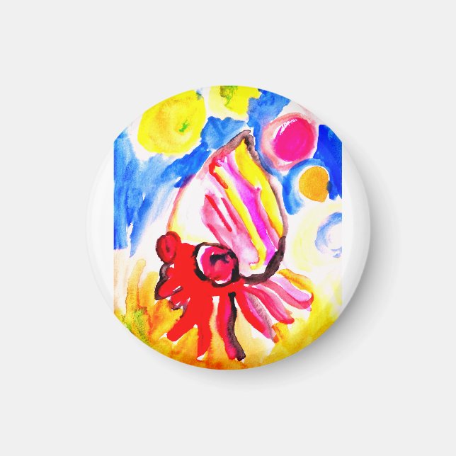 Einsiedlerkrebs-Wasserfarben-Spaß Magnet (Vorne)