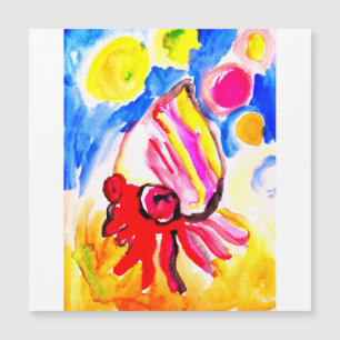 Einsiedlerkrebs-Wasserfarben-Spaß Magnetkarte